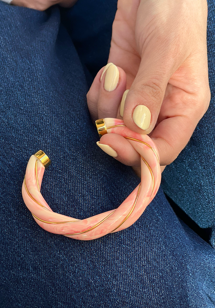 Jonc Diana Tie & Dye Strawberry Milk - Aurélie Bidermann