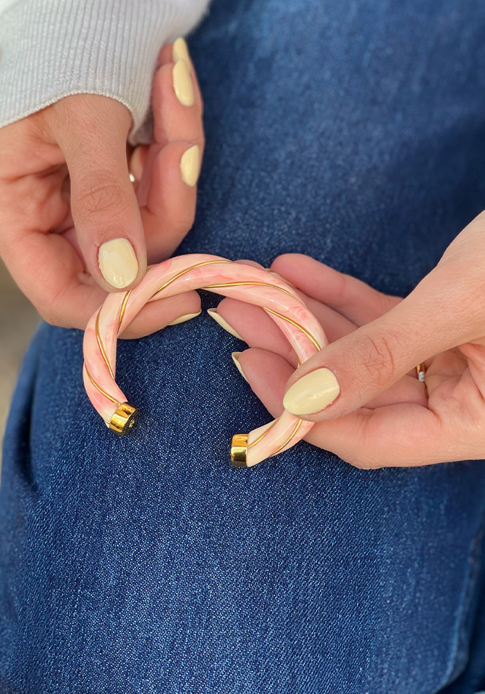 Jonc Diana Tie & Dye Strawberry Milk - Aurélie Bidermann