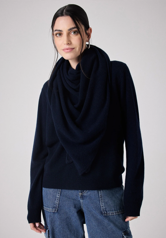 Écharpe Cachemire Eleonore Bleu Marine - Notshy