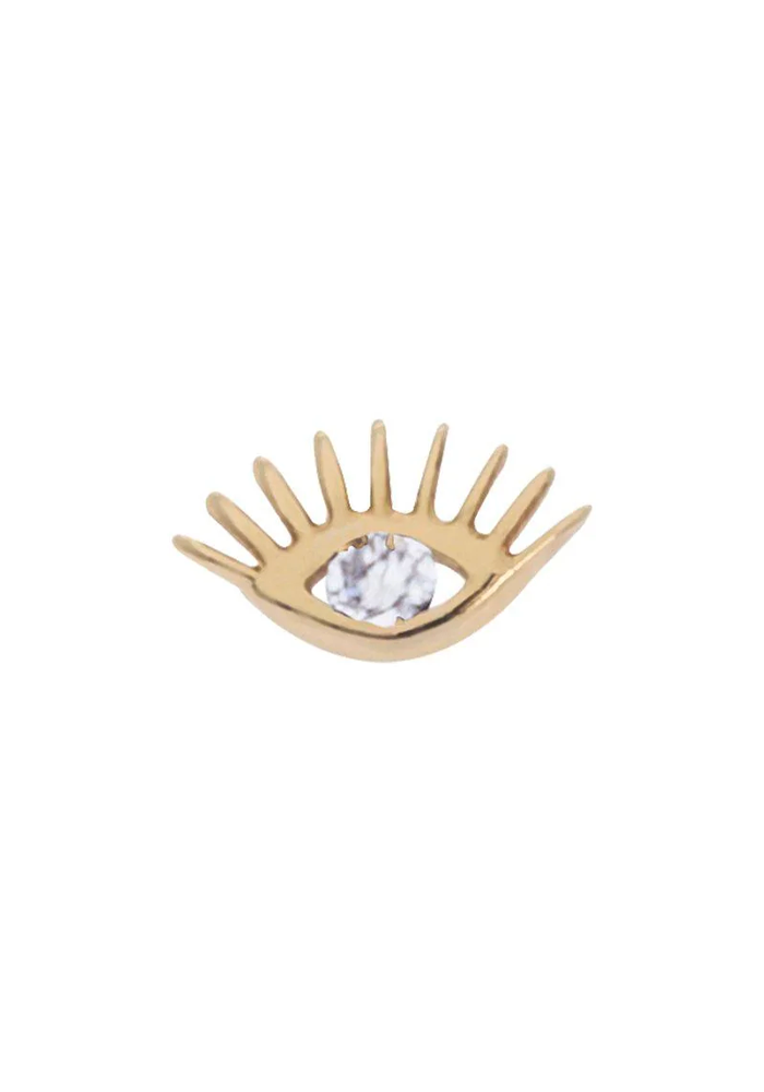 Boucle D'Oreille Evil Eye En Or Rose Et Diamant Blanc