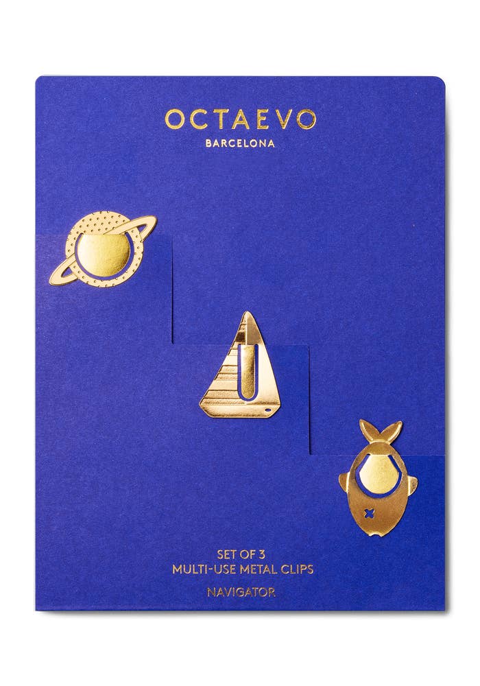 Lot de 3 Marque-Pages Navigator en Laiton Doré - Octaevo