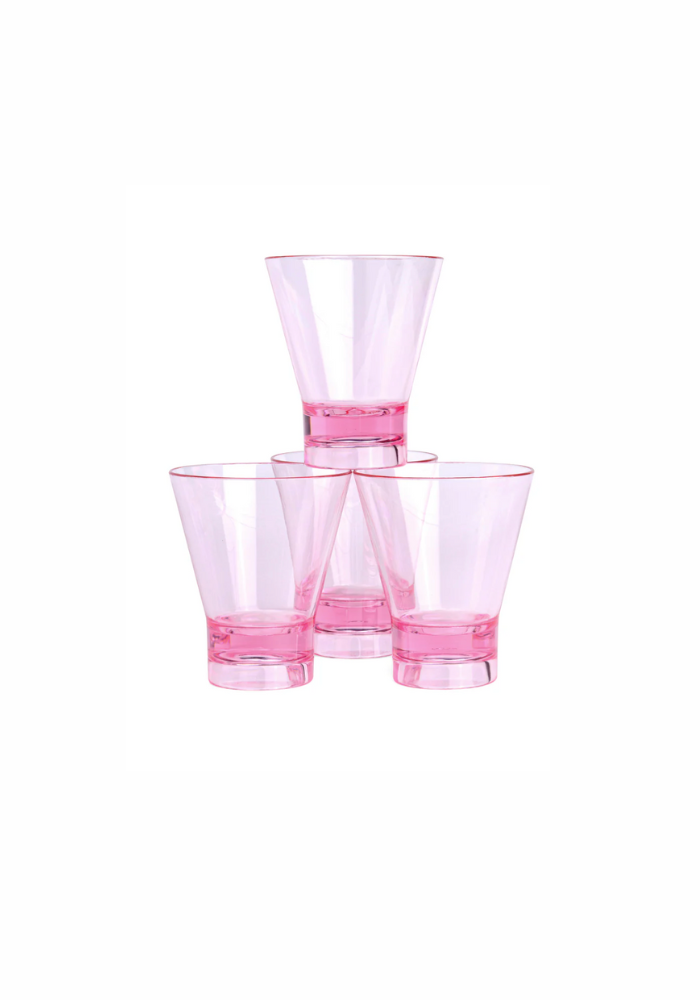 Set Of 4 The Gilda Tumbler Lilac Glasses