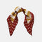 Foulard Triangulaire Pois Bordeaux Et Rayures Ocre