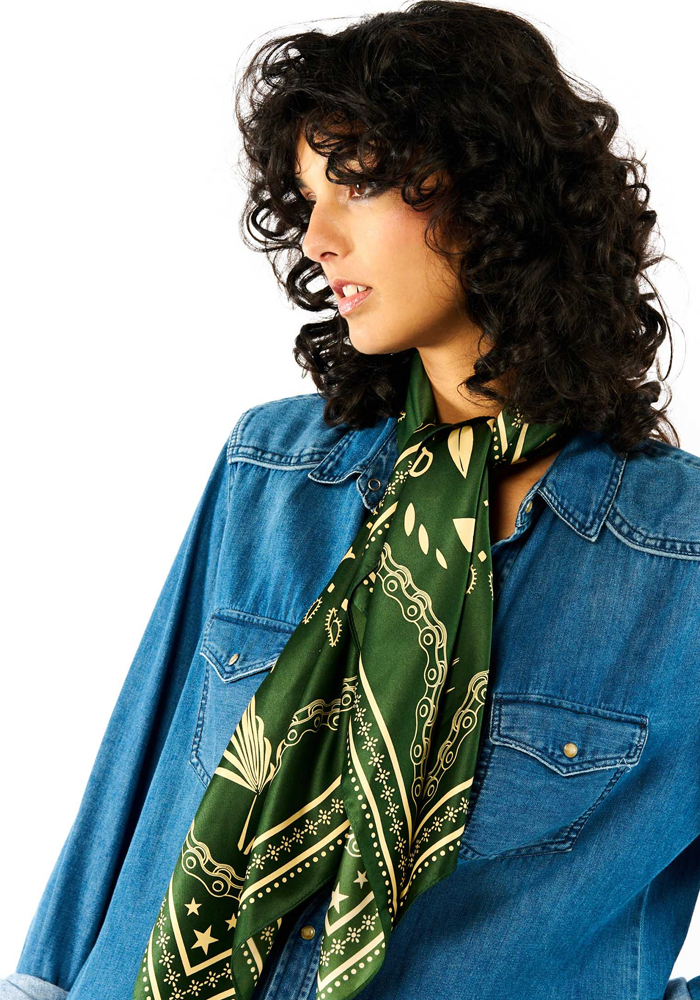 Foulard Bandana Vert Medium - Wild Paris