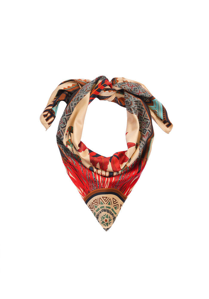 Foulard Nouveau Western Beige Medium - Wild Paris