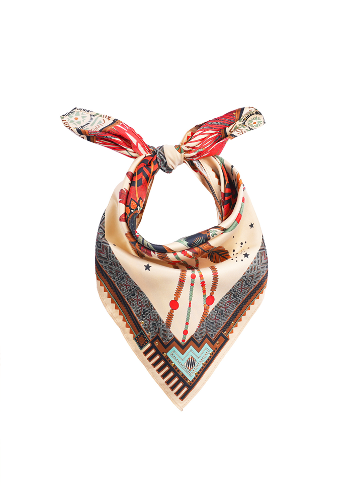 Foulard Nouveau Western Beige Mini - Wild Paris