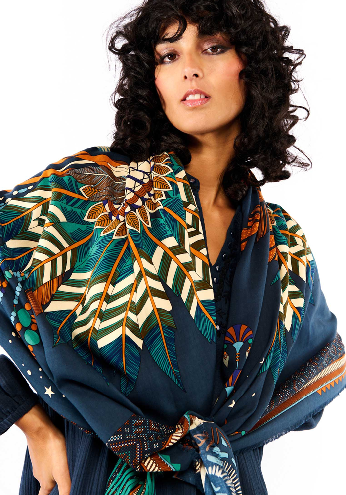 Foulard Nouveau Western Bleu - Wild Paris
