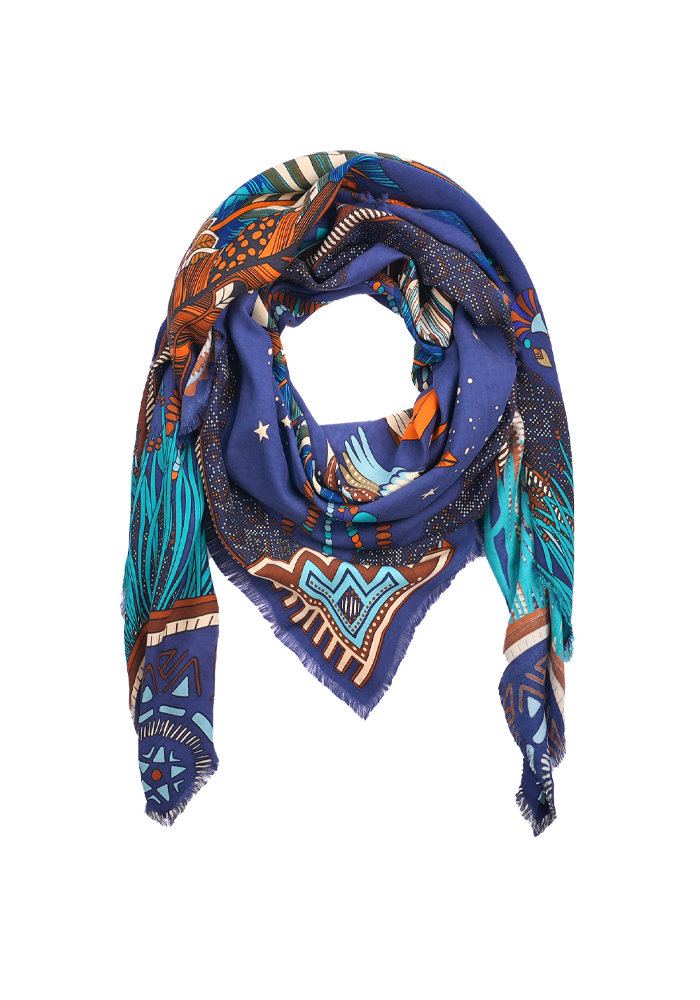 Foulard Nouveau Western Bleu - Wild Paris