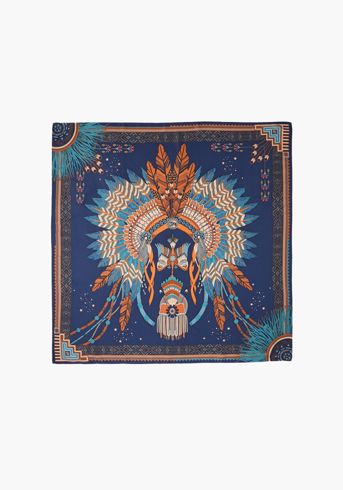 Foulard Nouveau Western Bleu Medium - Wild Paris
