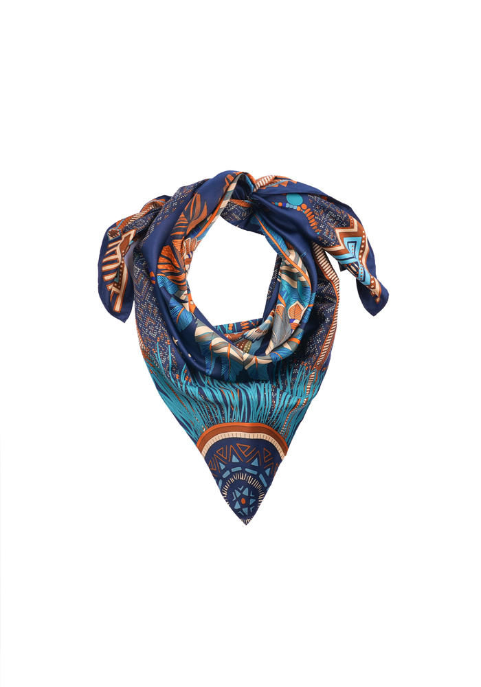 Foulard Nouveau Western Bleu Medium - Wild Paris