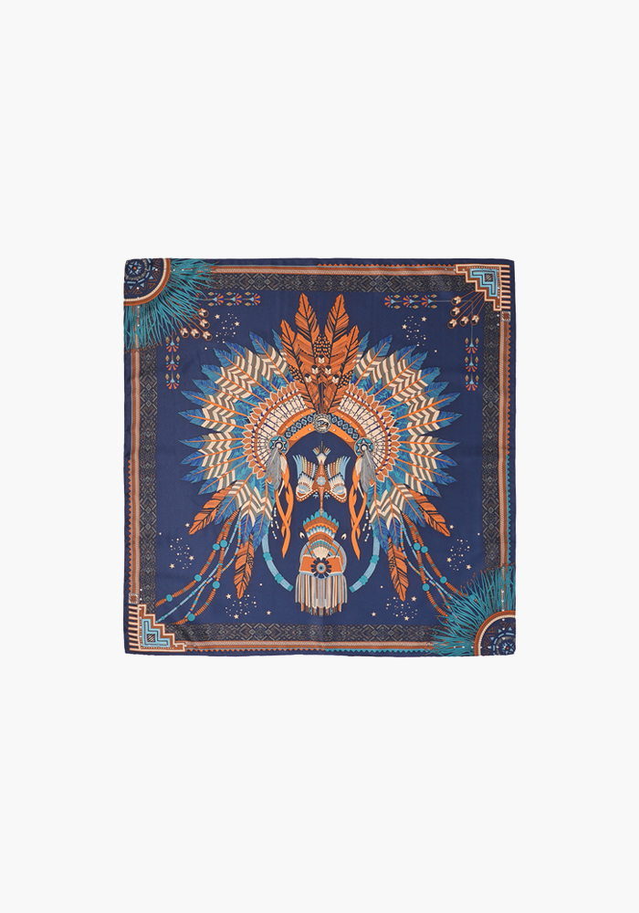 Foulard Nouveau Western Bleu Mini - Wild Paris