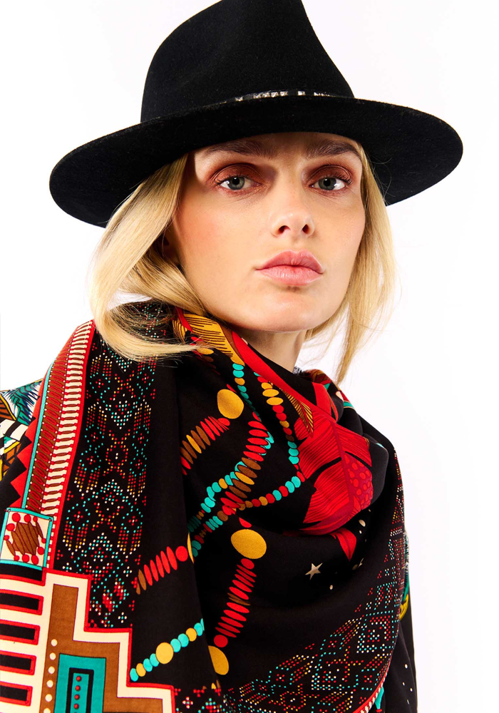 Foulard Nouveau Western Noir - Wild Paris