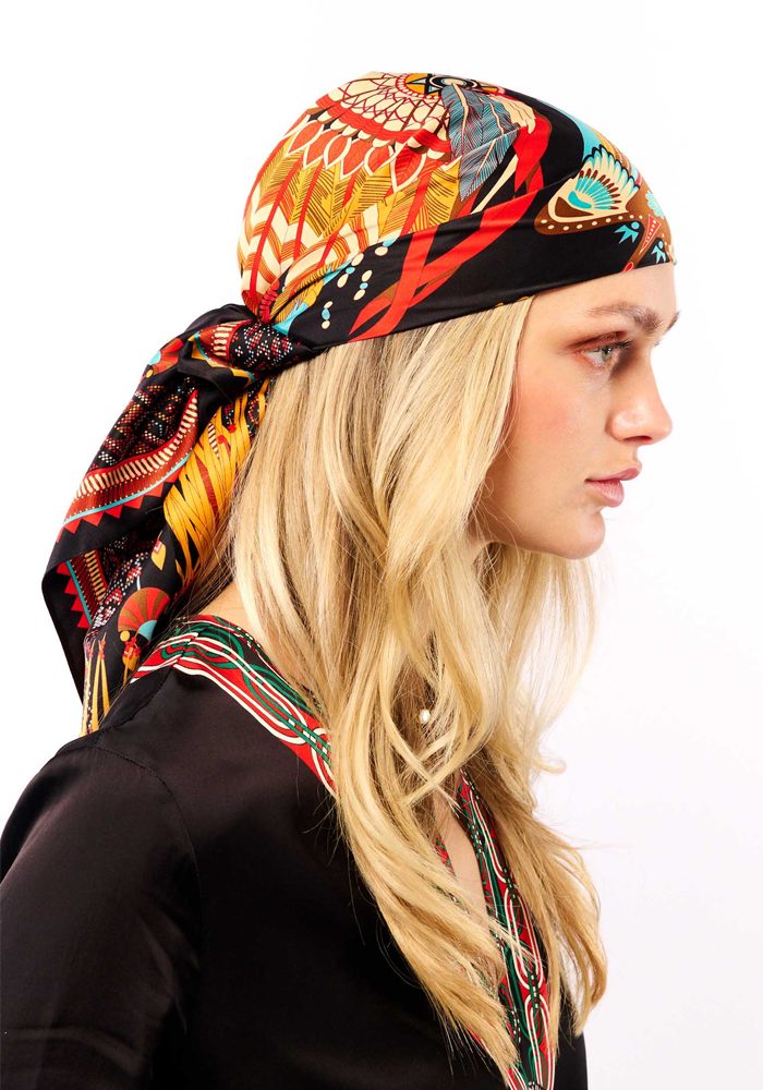Foulard Nouveau Western Noir Medium - Wild Paris