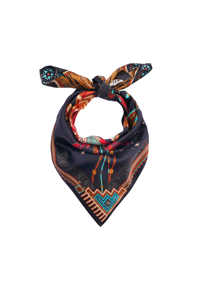 Foulard Nouveau Western Noir Mini - Wild Paris