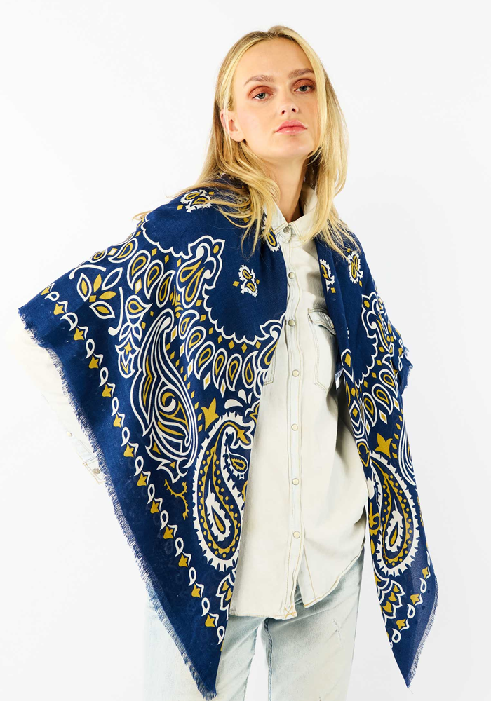 Foulard Paisley Bleu - Wild Paris