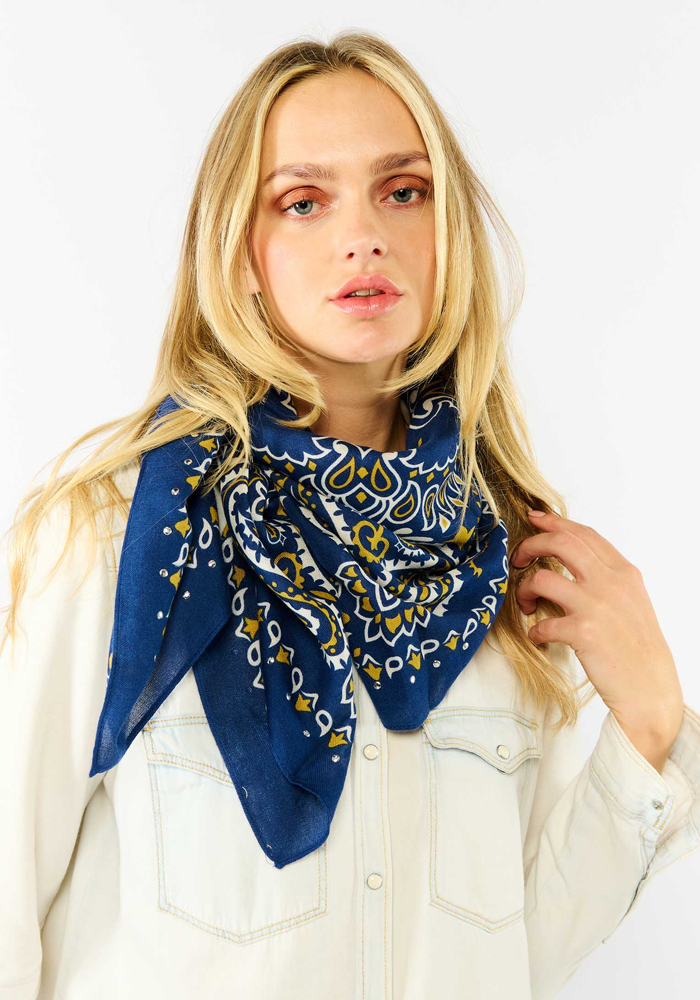 Foulard Paisley Bleu Medium - Wild Paris