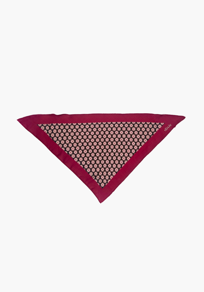 Foulard Triangle Fleurs Bordeaux Et Noir - Dixie