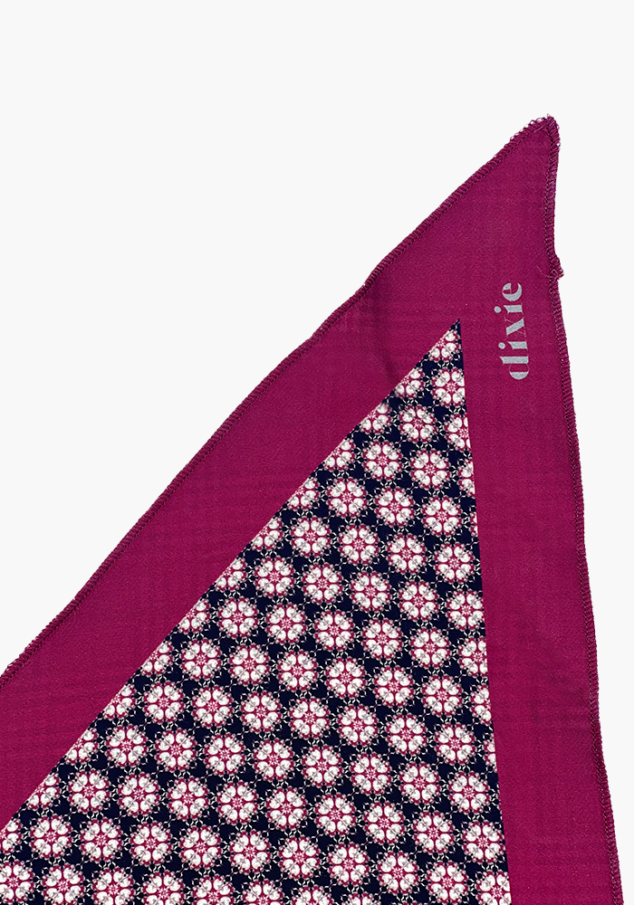 Foulard Triangle Fleurs Bordeaux Et Noir - Dixie