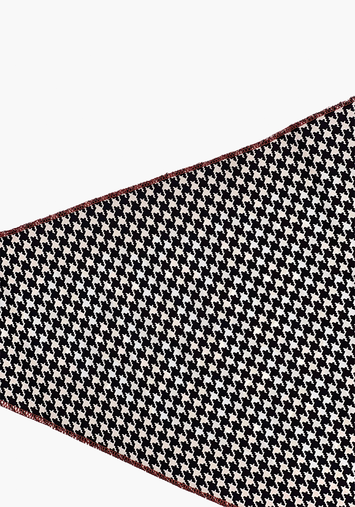 Foulard Triangle Pied De Poule Bordeaux Et Bleu - Dixie