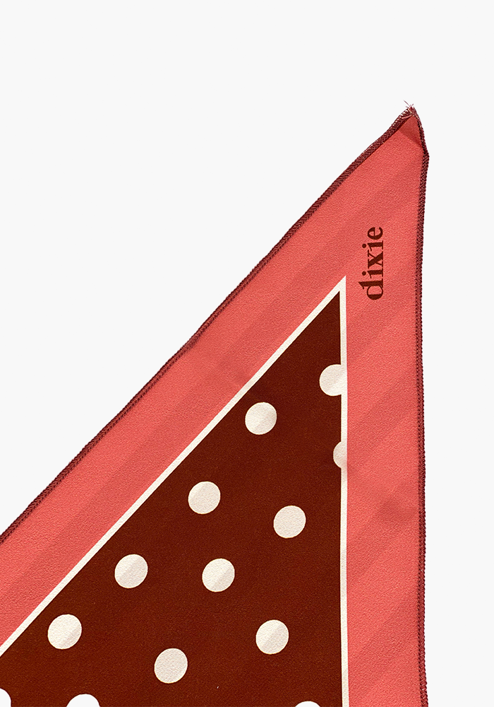 Foulard Triangle Pois Terracotta Et Marron - Dixie