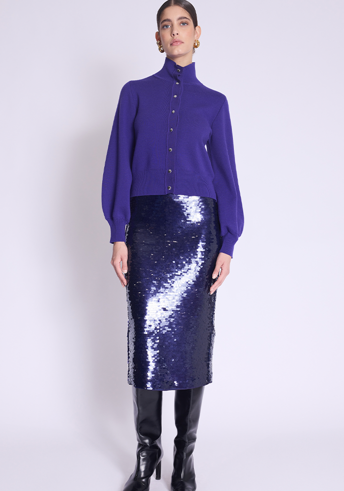 Gilet Laine Gaby Purple - Berenice