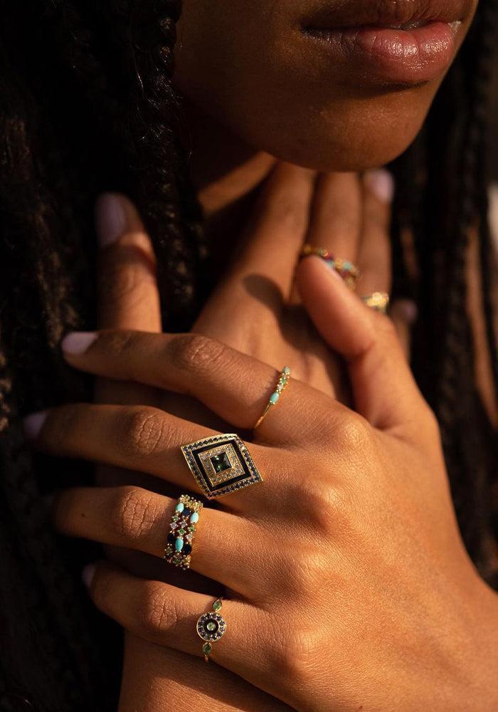 Bague Gaia 2 Bleue - Sophie D'Agon