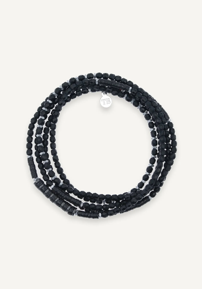 Bracelet 5 Tours Ou Sautoir Gentleman Noir Mat - Têtes Blondes