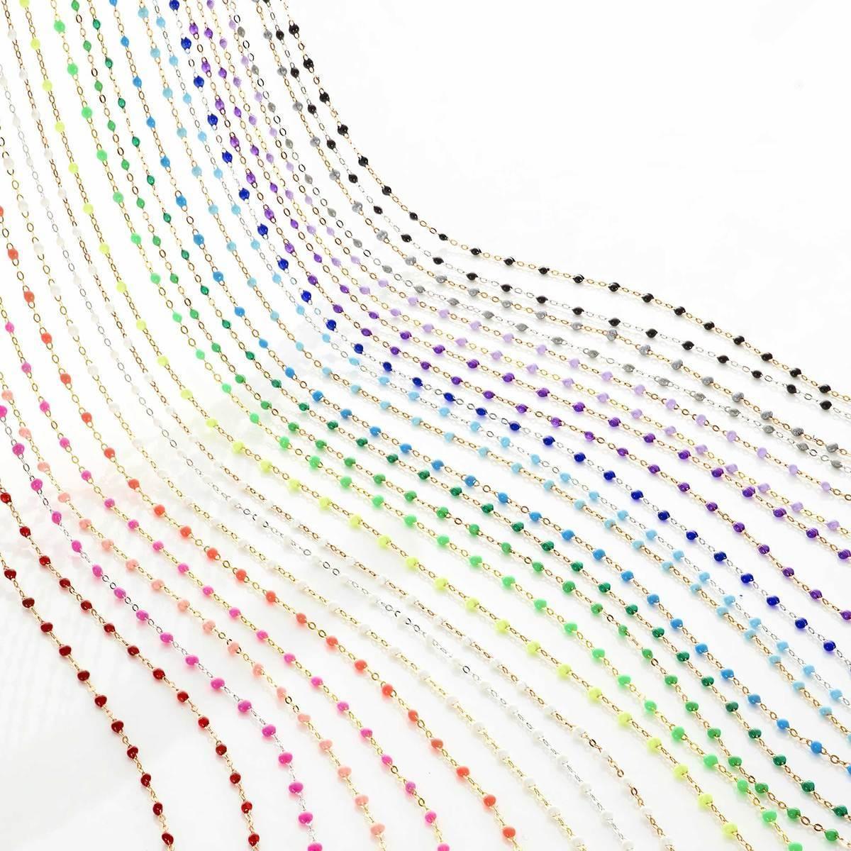 Collier Classique Gigi Or Blanc Et Résines Chocolat 42 cm - Gigi Clozeau