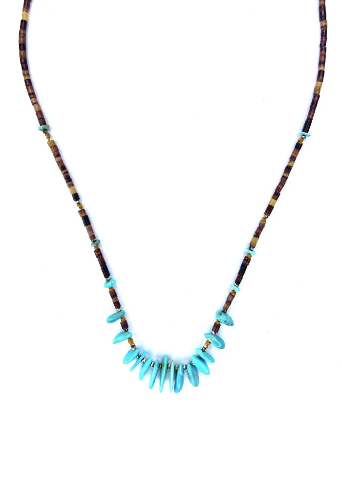 Ras de cou Turquoise Coquillage Pyrite - Be By Cat