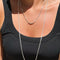Empire Necklace Silver Chain Articulated Square Links + 5 Yellow Cylinders Paved With Rectangle Rhinestones