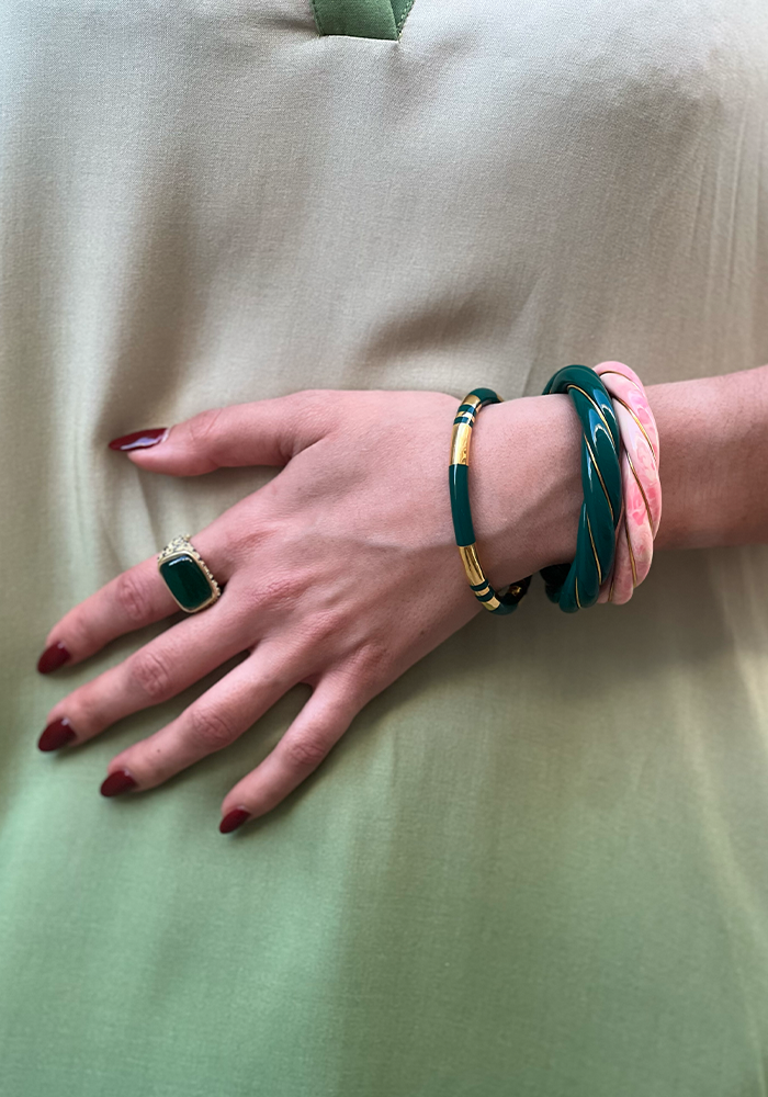 Jonc Diana Tie & Dye Strawberry Milk - Aurélie Bidermann