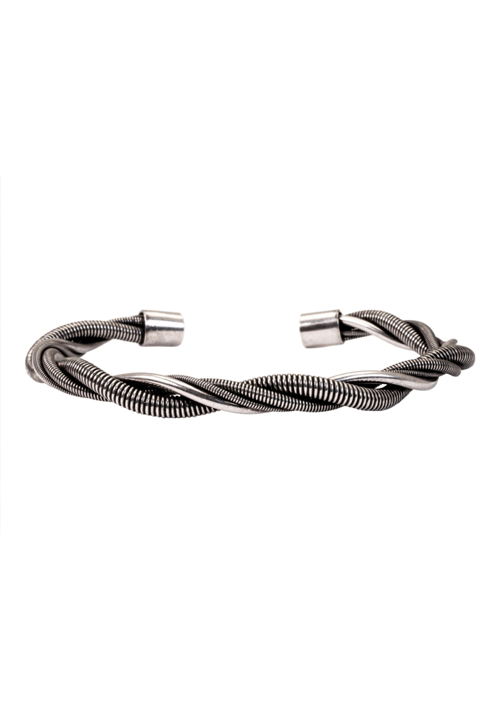 Jonc Homme Twist Argent Vieilli - Sing A Song