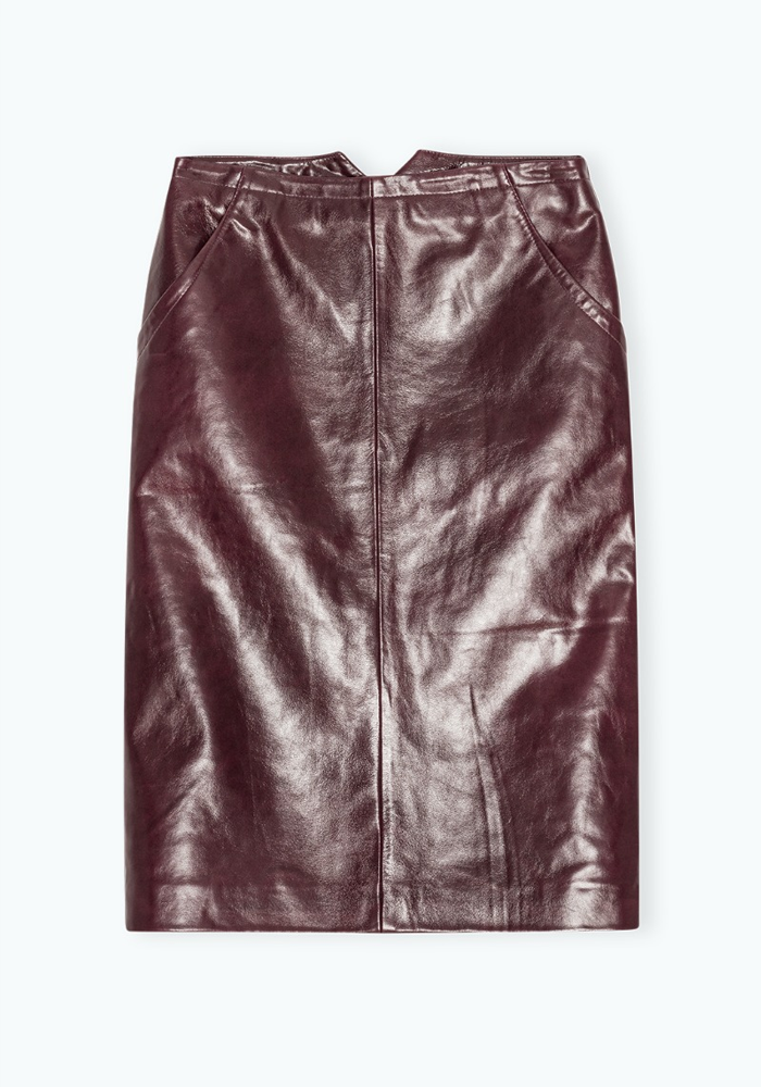 Jupe Midi Leather Bordeaux - Remain