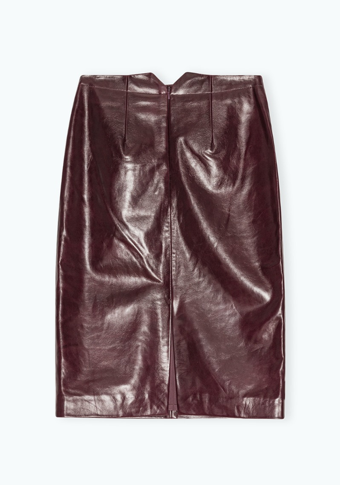 Jupe Midi Leather Bordeaux - Remain