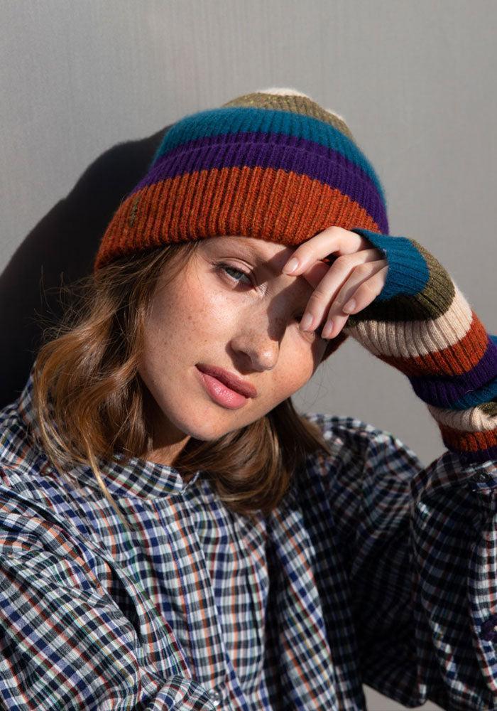 Bonnet Cachemire Rayé - Koon Cachemire