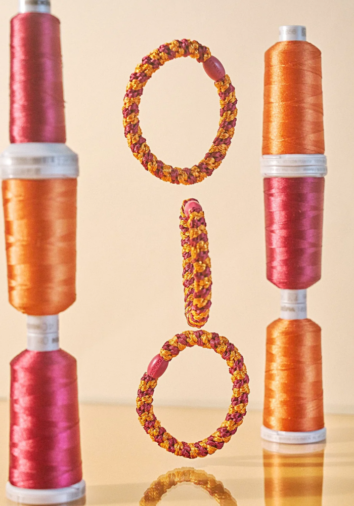 Élastique Kknekki Bordeaux Orange Glitter Stripe - Kknekki