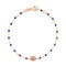 Bracelet Madone Or Rose Et Résines Bleu De Prusse 17cm