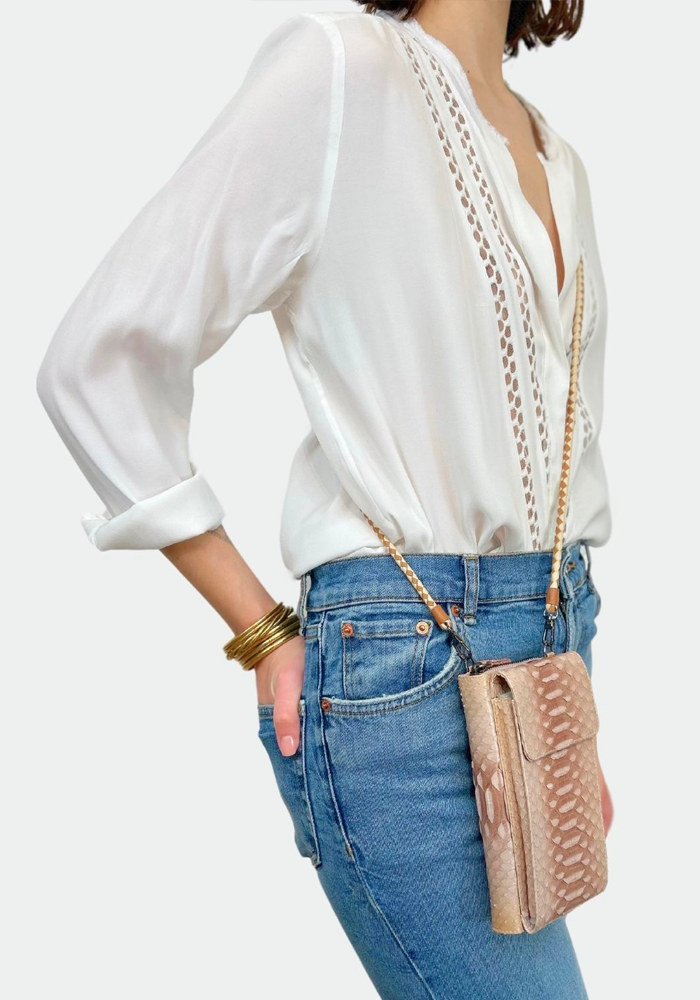 Pochette Meghan Macchiato Anse Cuir - Sista Paris