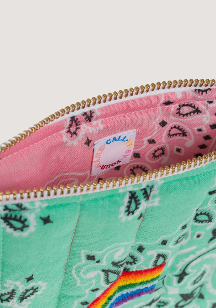 Mini Pochette Bandana Arc En Ciel Mint Pale Pink - Call It By Your Name