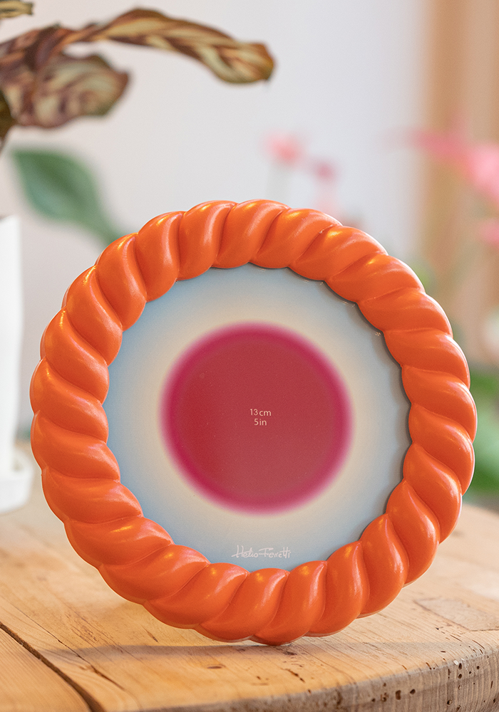 Cadre Photo Rond Coquillage Orange - Blush Sélection
