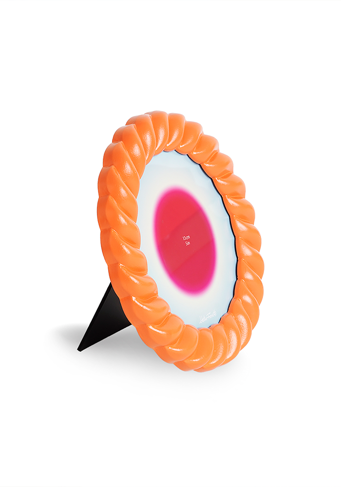 Cadre Photo Rond Coquillage Orange - Blush Sélection