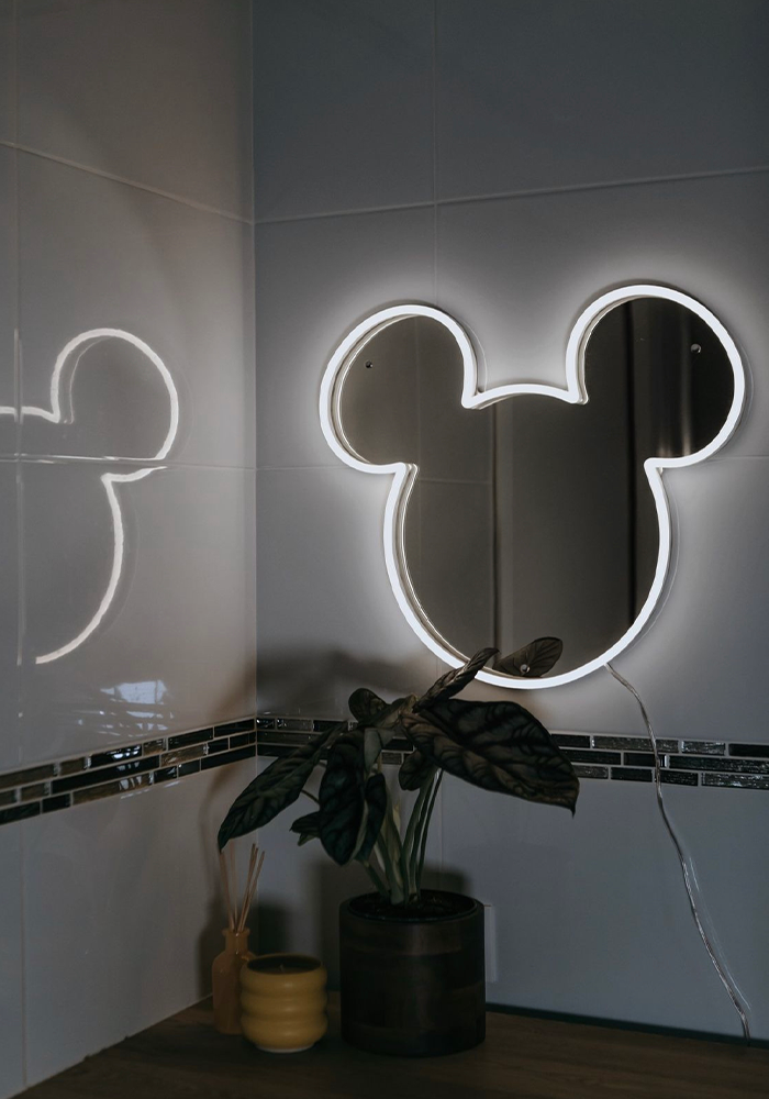 Néon Miroir Mickey - Yellow Pop