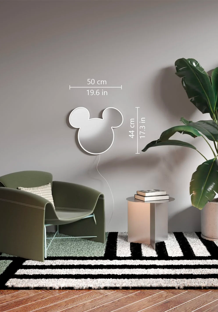 Néon Miroir Mickey - Yellow Pop