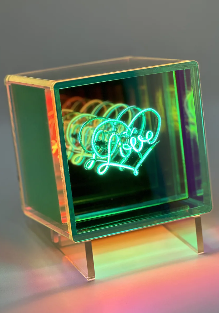 Message In The Box Square Lamp in Multicolored Plexiglass, Rechargeable