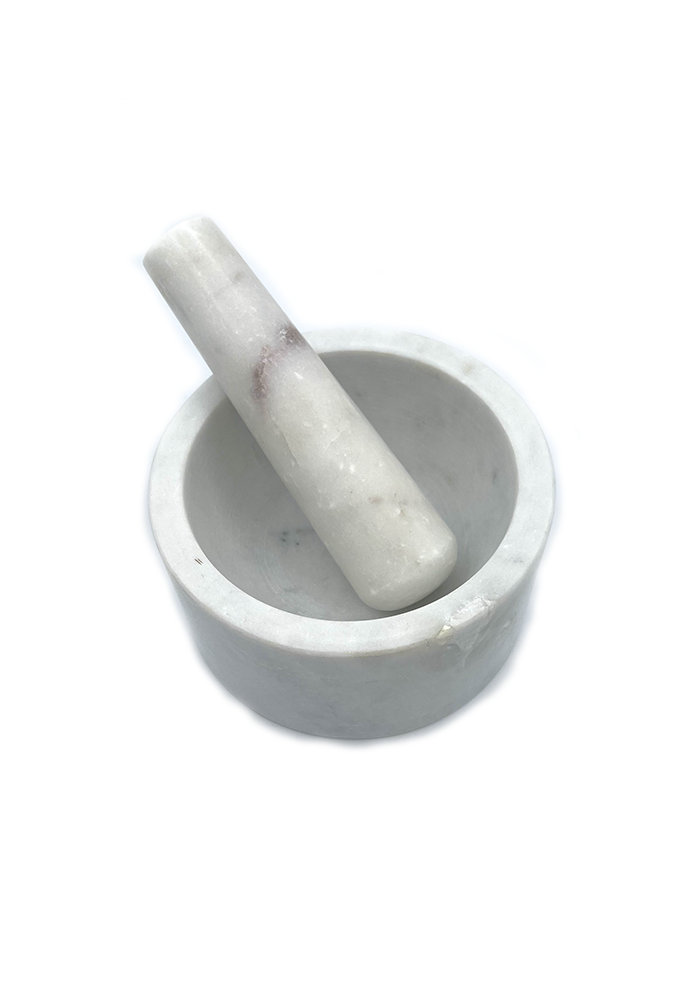Mortier Et Pilon Marbre Blanc - Bazar De Luxe