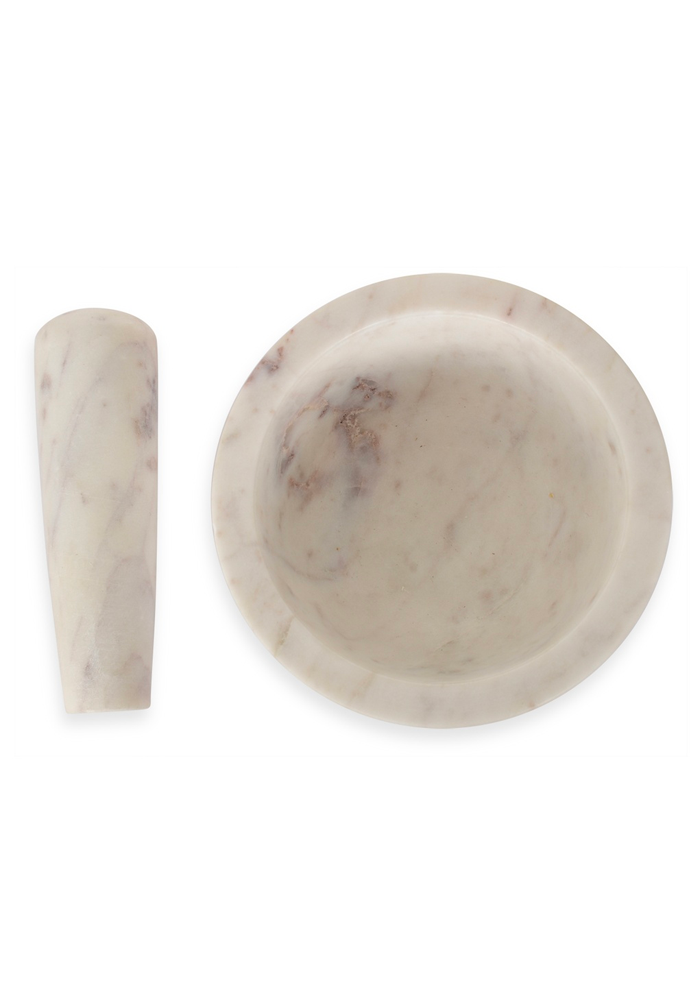 Mortier Et Pilon Marbre Blanc - Blush Sélection Décoration