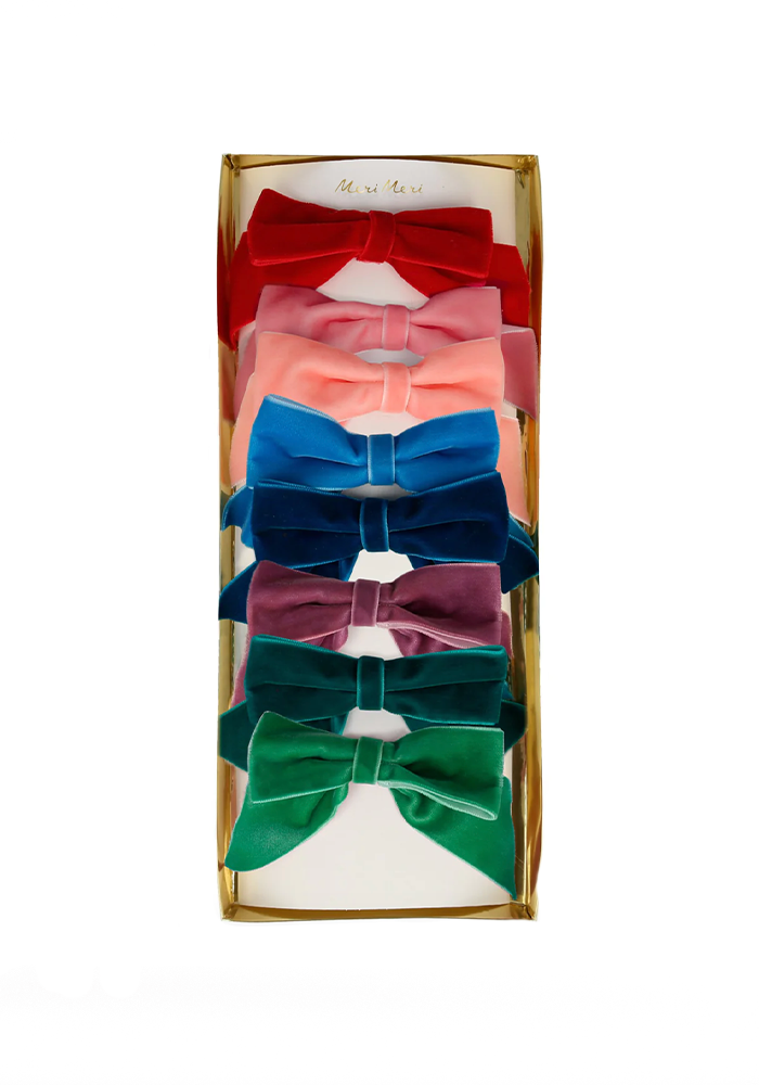 Lot De 8 Barrettes Noeud En Velours - Meri Meri