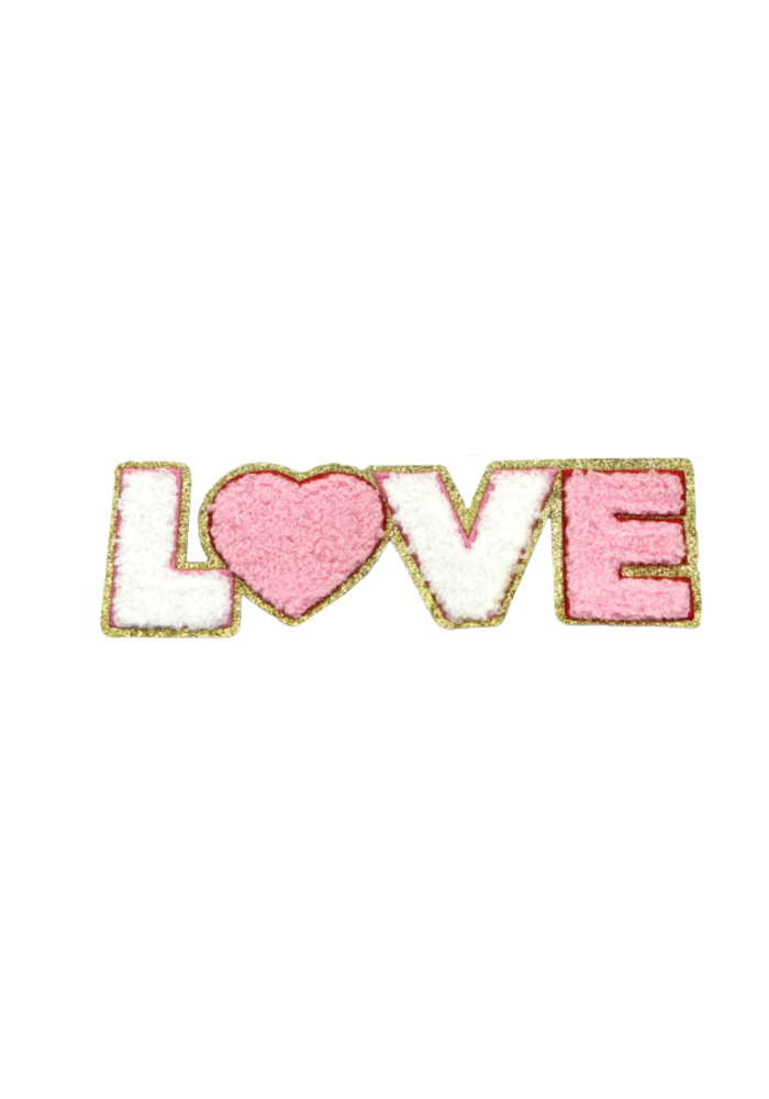 Patch Thermocollant Love Rose Et Blanc