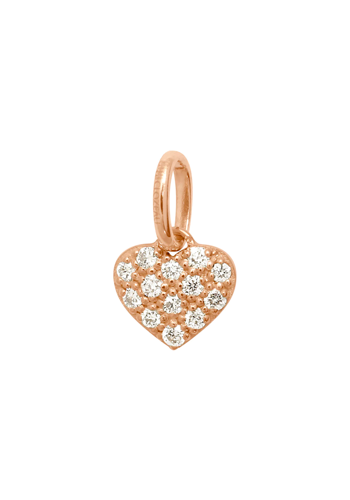 Pendentif In Love Coeur Diamants En Or Rose - Gigi Clozeau