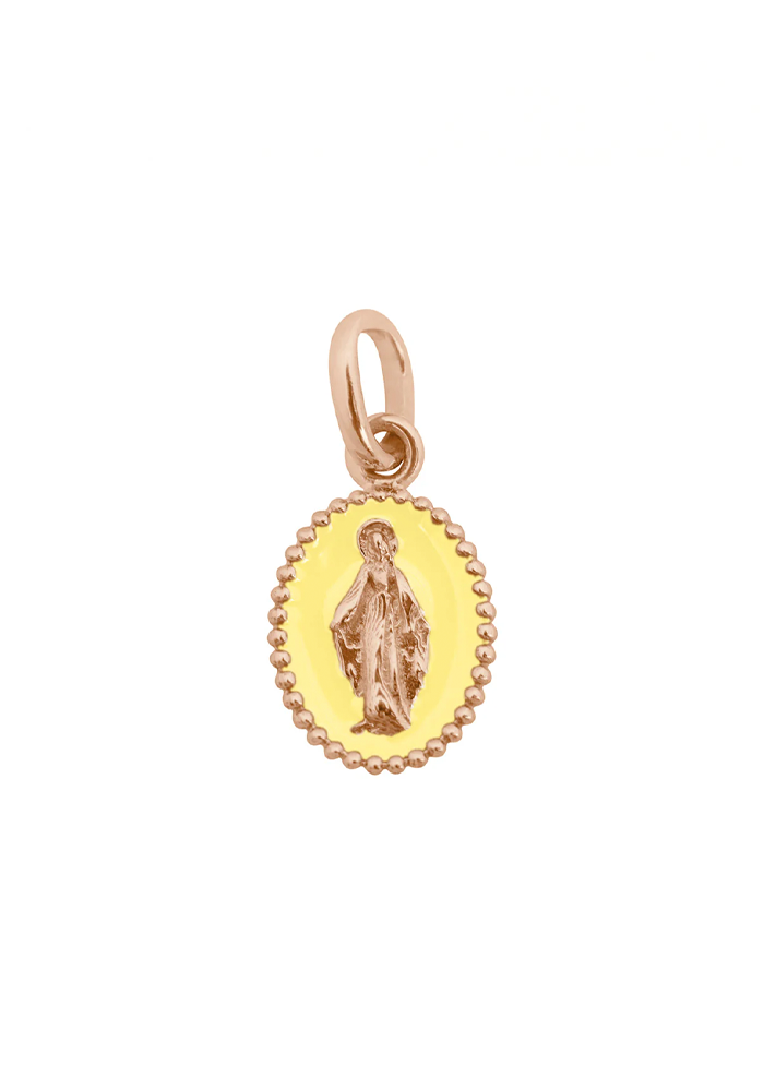 Pendentif Madone Or Rose Résine Mimosa - Gigi Clozeau